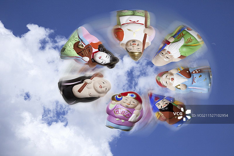 飞翔的七福神图片素材