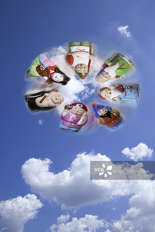 飞翔的七福神图片素材