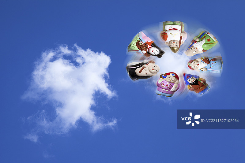 飞翔的七福神图片素材