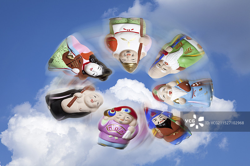 飞翔的七福神图片素材