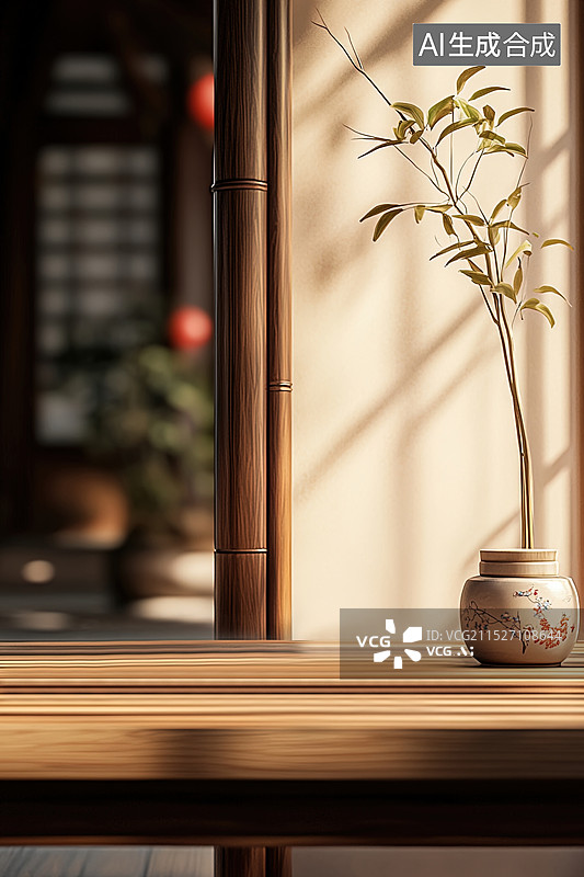 【AI数字艺术】中国风室内场景图片素材