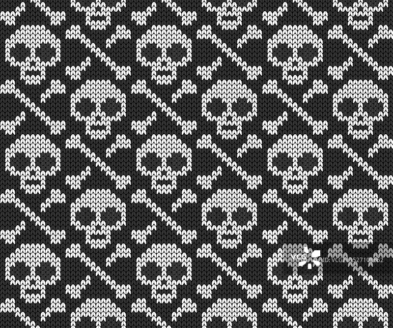 提花针织无缝骷髅图案图片素材
