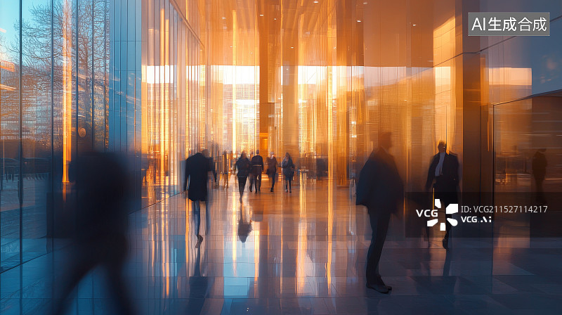 【AI数字艺术】现代化商务大楼的宽敞大厅图片素材