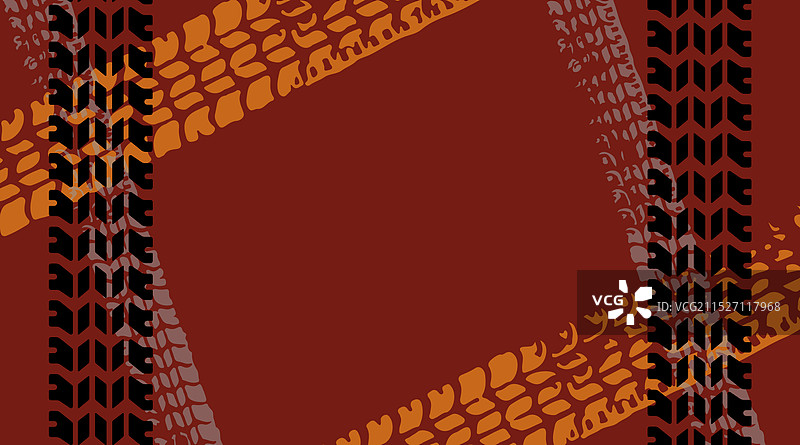 深红色背景上的轮胎痕迹图片素材