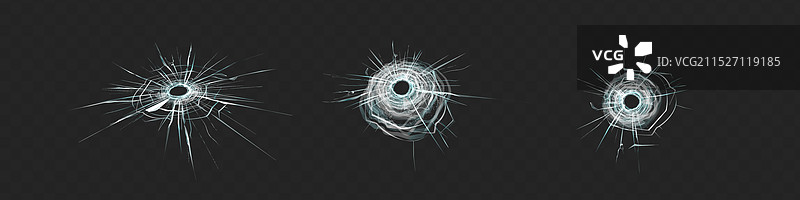 玻璃上三个弹孔图片素材