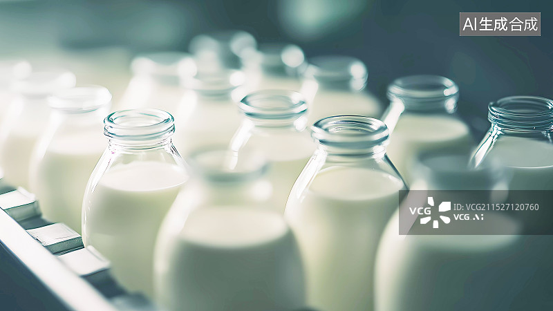 【AI数字艺术】自动化牛奶罐装生产线生产车间图片素材