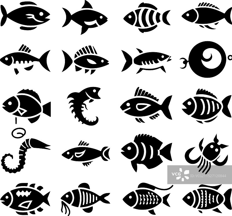 抽象极简风格鱼图片素材