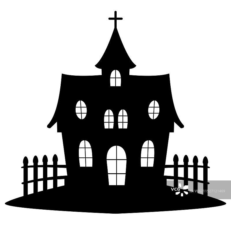 万圣节鬼屋剪影图片素材