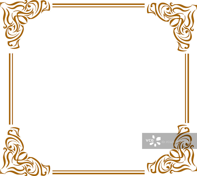 金色矩形边框图片素材