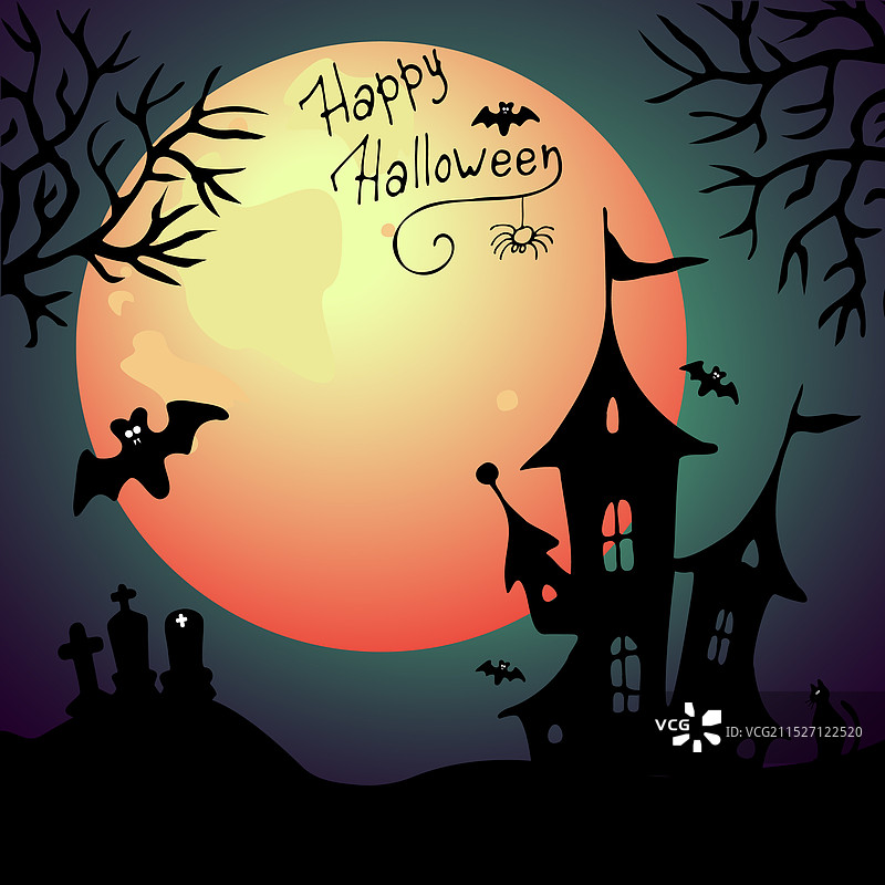 万圣节背景与恐怖蝙蝠图片素材