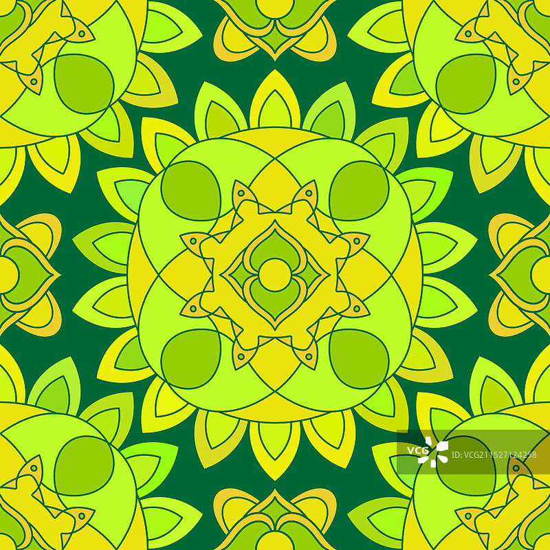 印度花卉装饰无缝图案图片素材