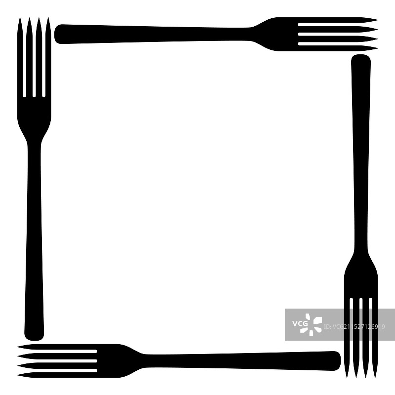 餐叉方形框架图片素材