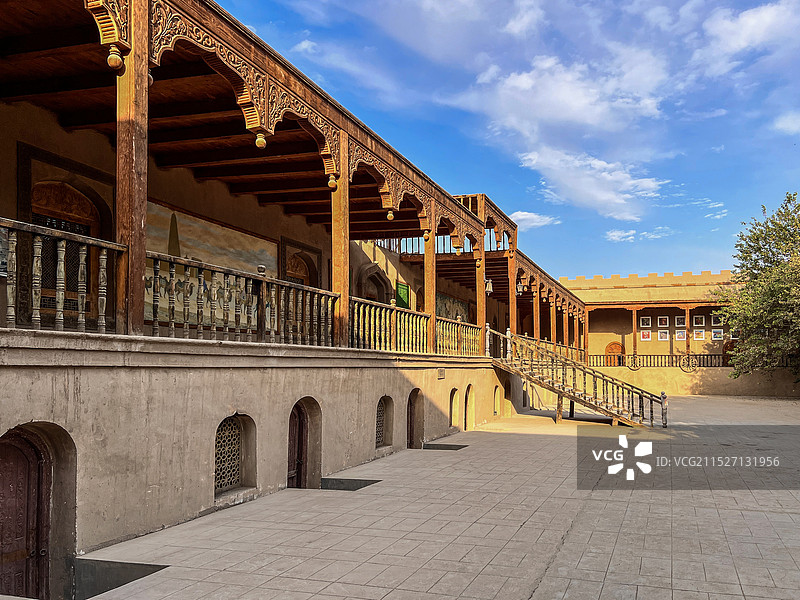 新疆吐鲁番郡王府内部景观图片素材