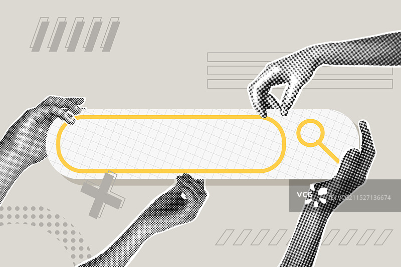 奇幻半色调拼贴手臂图片素材