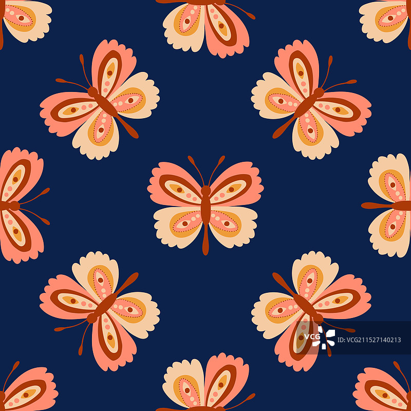 蝴蝶设计的面料无缝图案图片素材