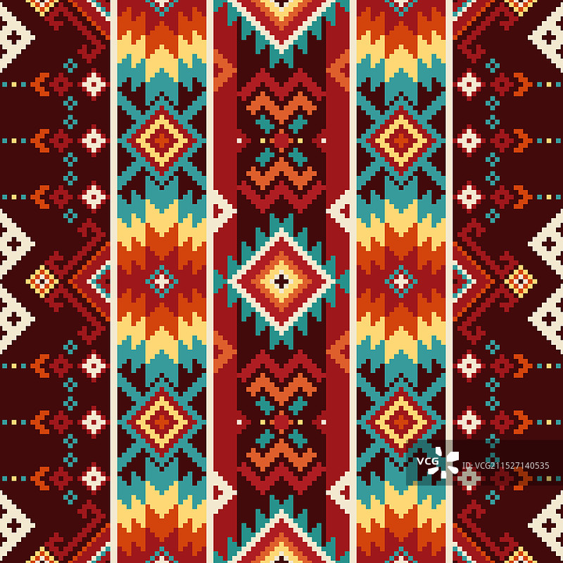 几何民族图案无缝纳瓦ajo装饰图片素材
