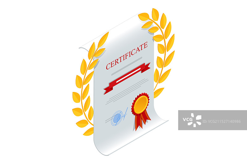 2.5D复古证书模板图标图片素材