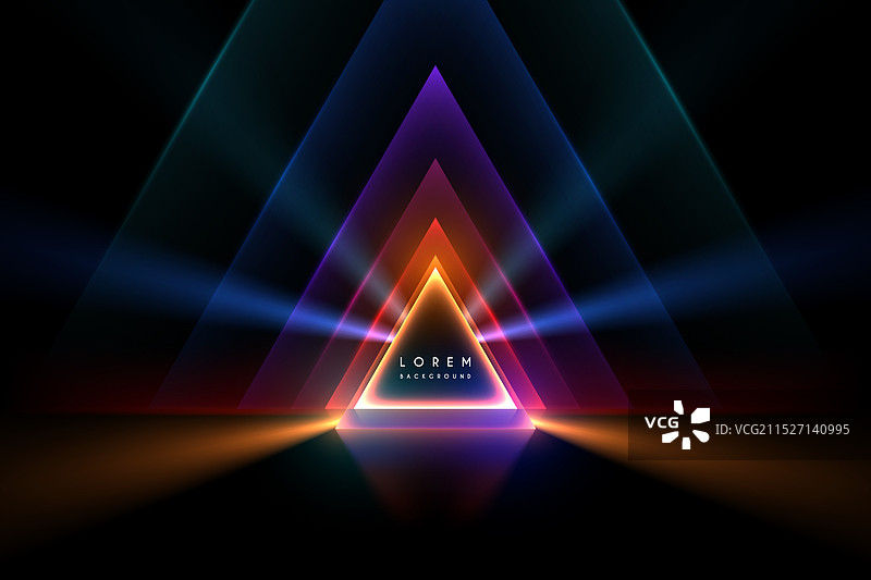 带光线的霓虹灯三角形图片素材