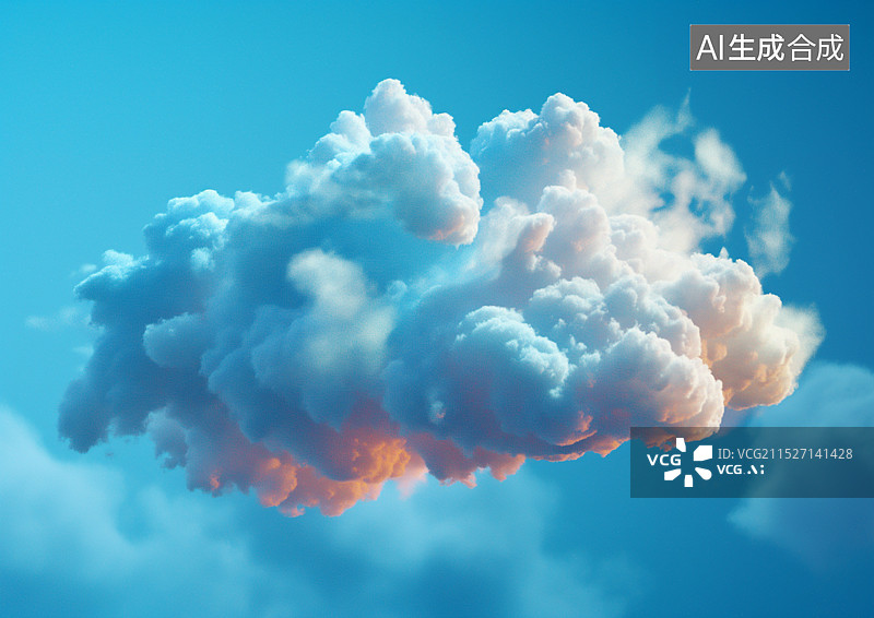 【AI数字艺术】一朵3D白云图片素材