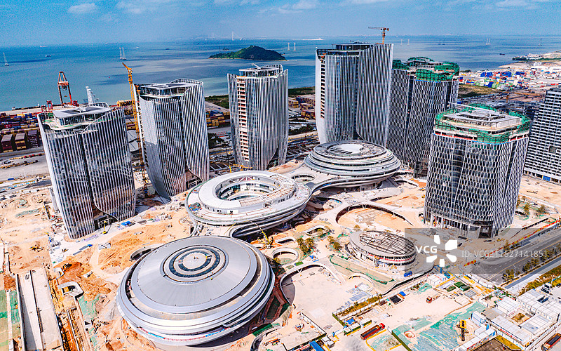 深圳前海大铲湾腾讯企鹅岛建设中图片素材