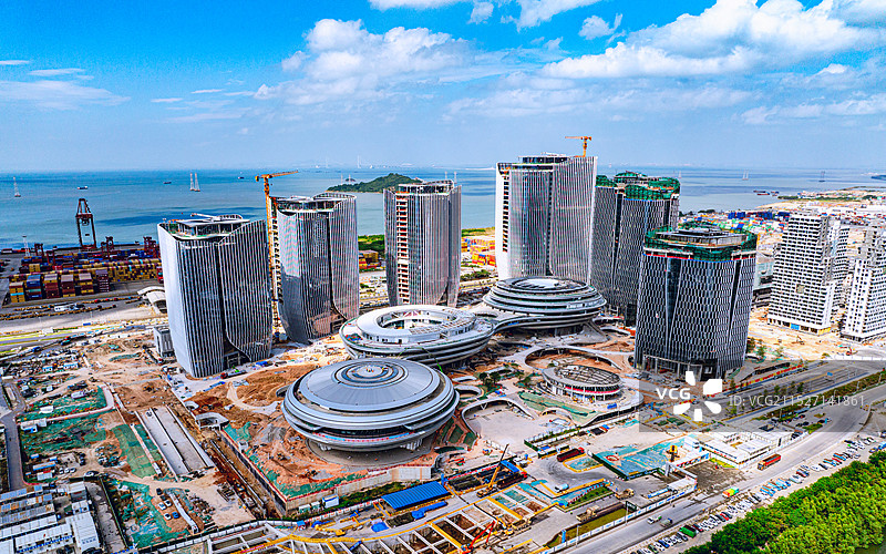 深圳前海大铲湾腾讯企鹅岛建设中图片素材