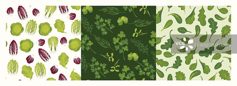 绿色蔬菜沙拉无缝图案图片素材
