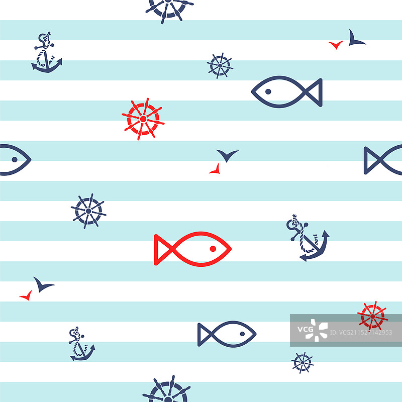 简约航海海洋无缝图案图片素材