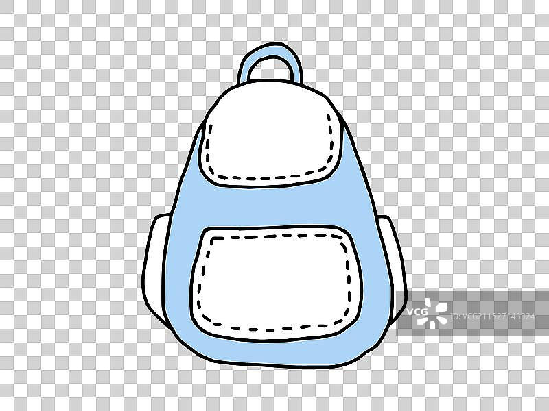 浅蓝色黑边双肩背包图片素材