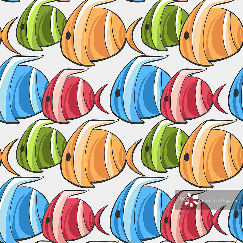 彩色可爱海洋鱼类图案图片素材