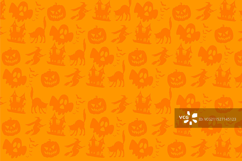 万圣节图案背景与橙色南瓜图片素材