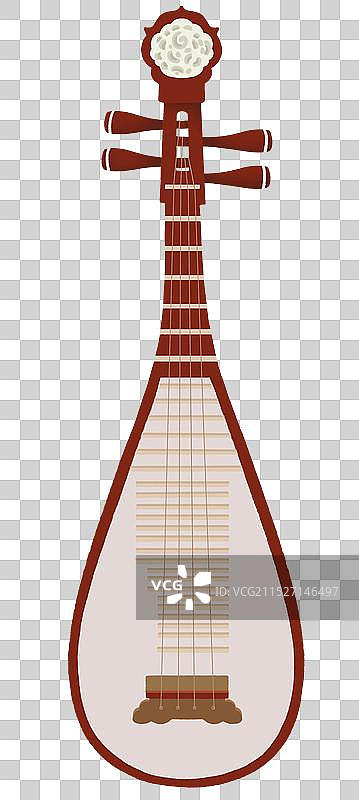 民乐琵琶插画元素图片素材