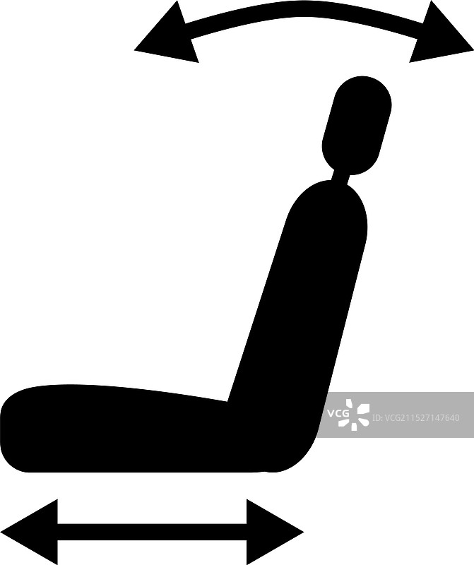 汽车座椅调节图标，座椅倾斜设置标志图片素材