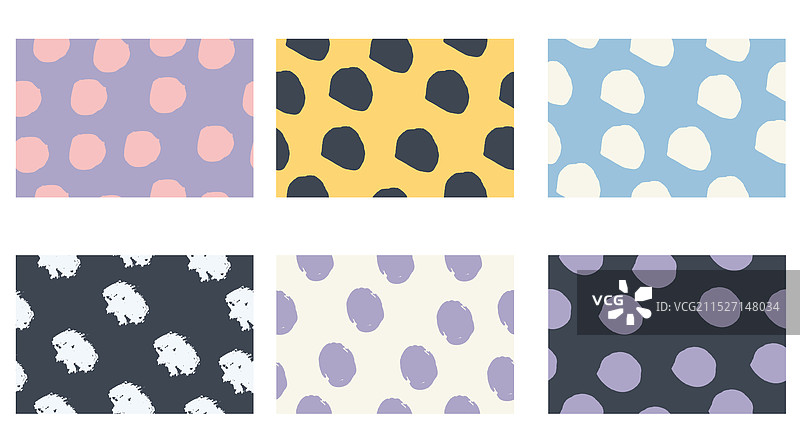 带斑点的抽象无缝图案合集图片素材