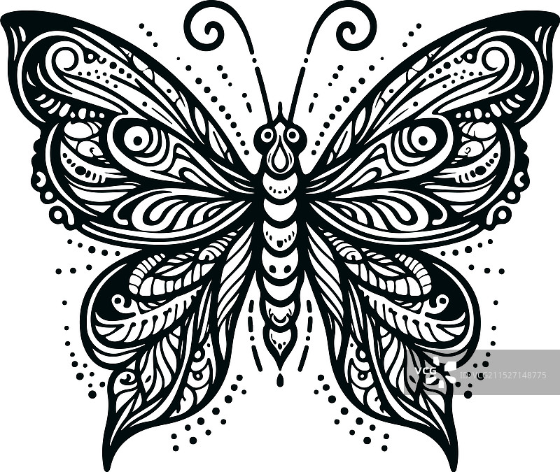 蝴蝶部落纹身图片素材