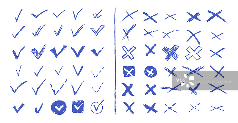 待办事项和投票的对勾叉符号图片素材