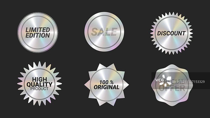 全息贴纸标志徽标标签颜色集图片素材