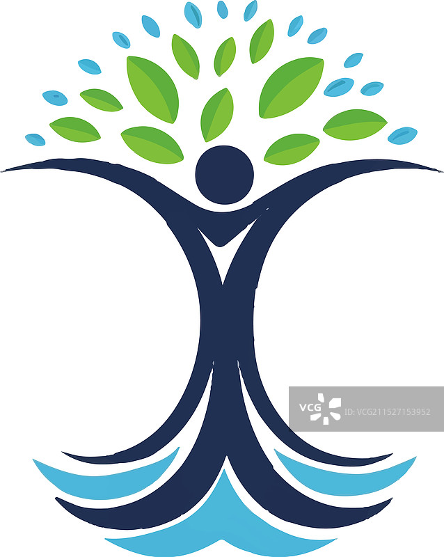生命之树人物剪影符号图片素材