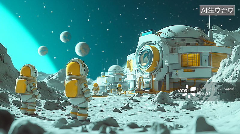 【AI数字艺术】月球登月图片素材