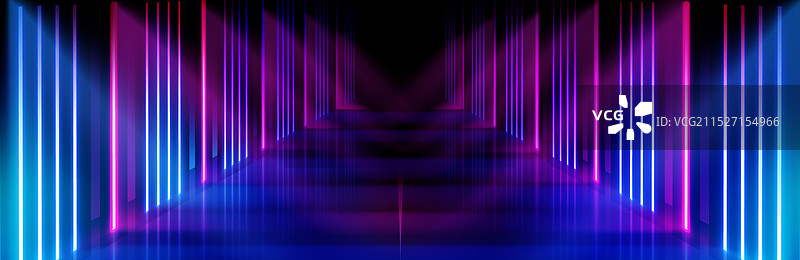 霓虹灯走廊背景抽象LED舞台图片素材