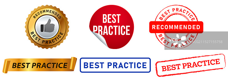 最佳实践徽章证书彩色印章图片素材