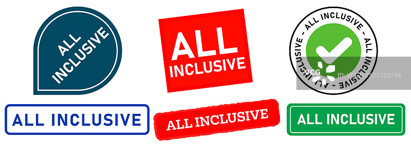 红蓝绿彩色全包式印章图片素材