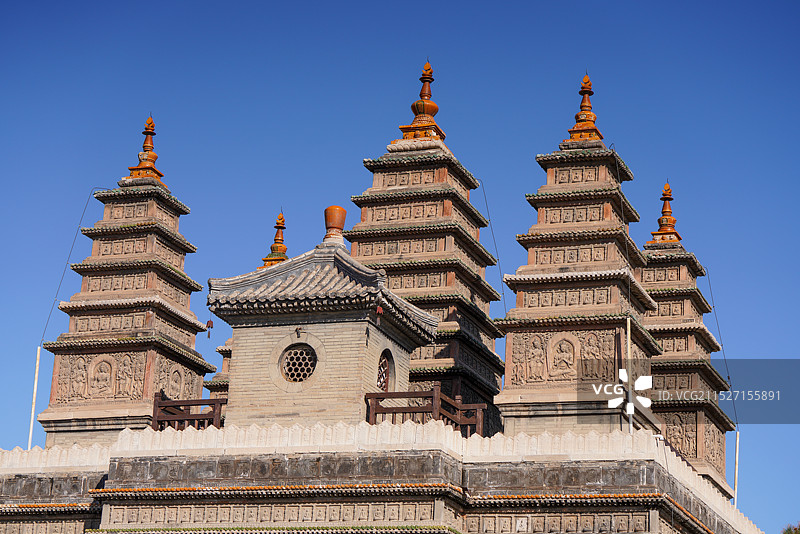 内蒙古 呼和浩特 五塔寺 金刚座舍利宝塔图片素材