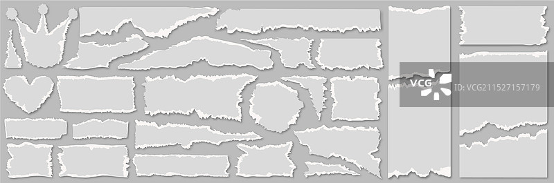白色撕裂纸张纹理合集图片素材