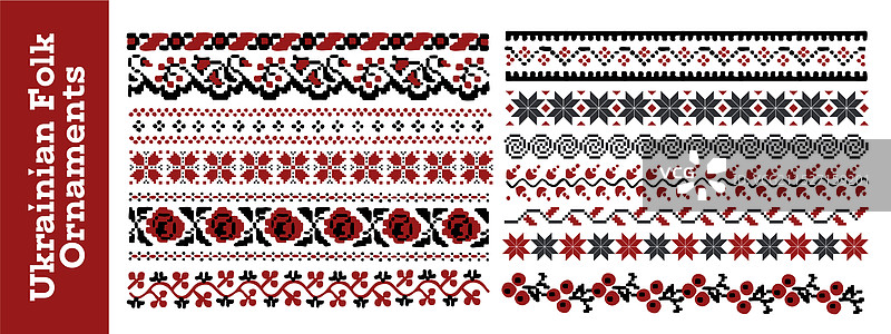 民间斯拉夫风格图案与乌克兰元素图片素材