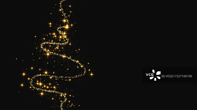 金色闪耀的彩纸屑波浪和星尘图片素材