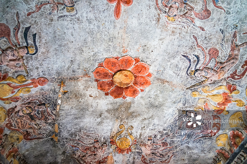 河北邯郸响堂山石窟壁画图片素材