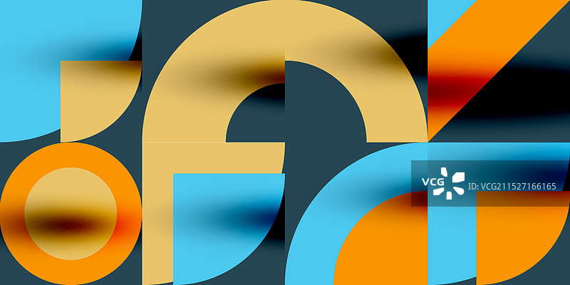 新孟菲斯风格的几何图案，包含圆形图片素材