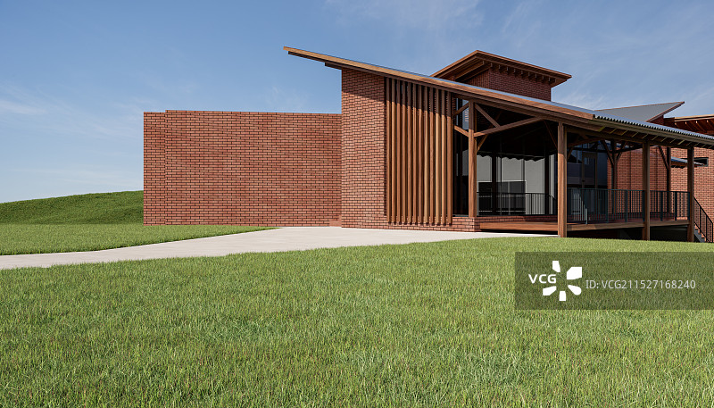 草坪_乡村_别墅图片素材