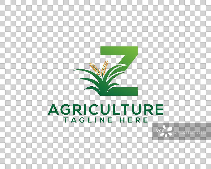 字母Z与有机小麦农业Logo图片素材