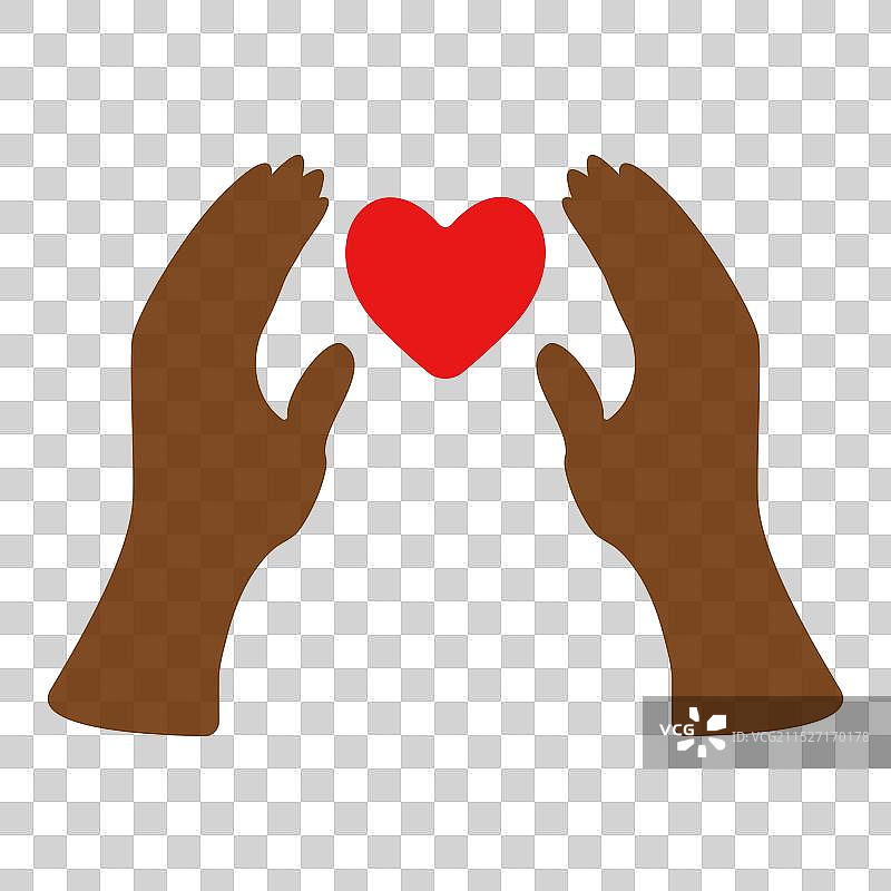 被两只手包围的心形图案图片素材